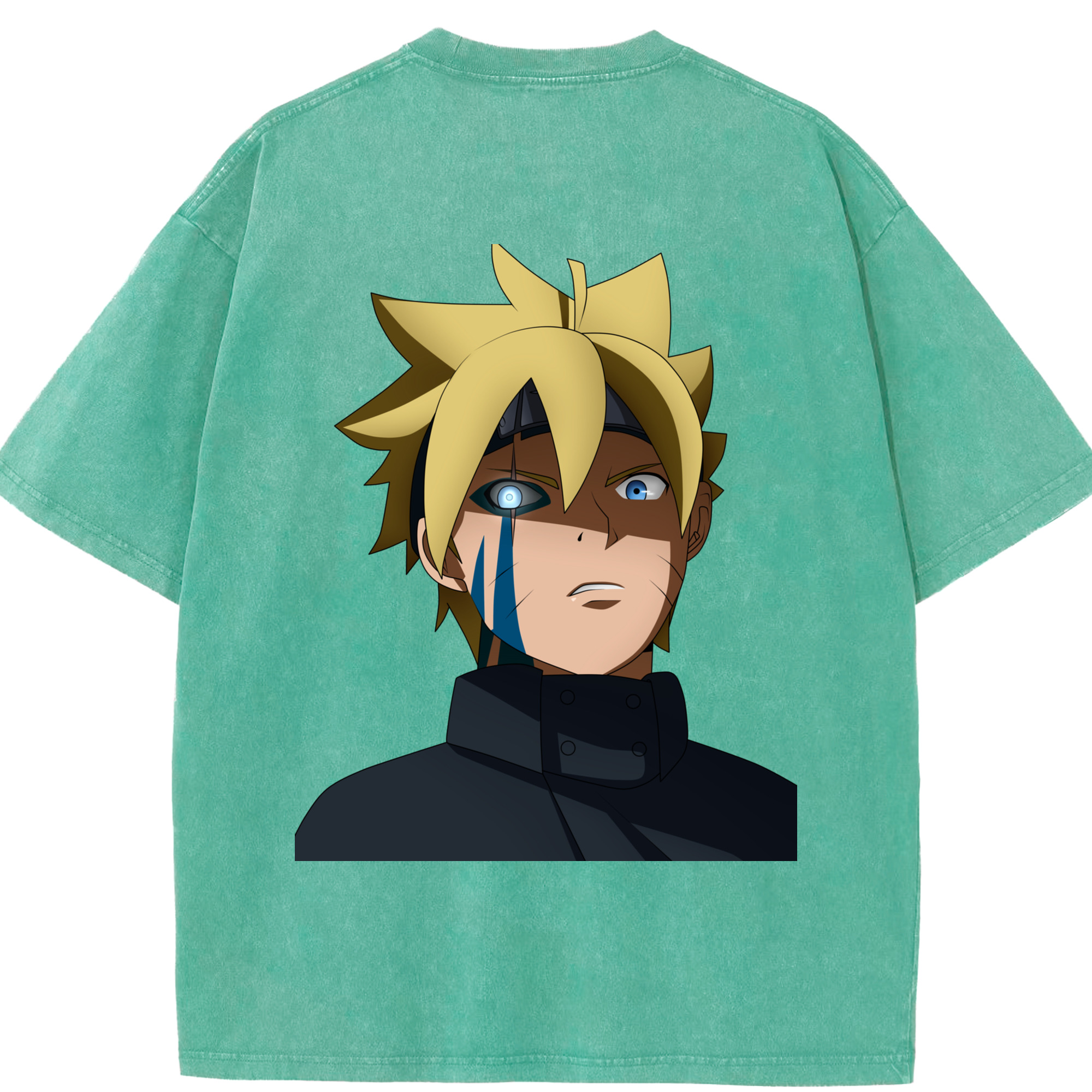 （画像用） NARUTO -ナルト- うずまき ボルト Uzumaki Boruto 綿100% ヴィンテージ風 半袖Tシャツ（背面プリント）